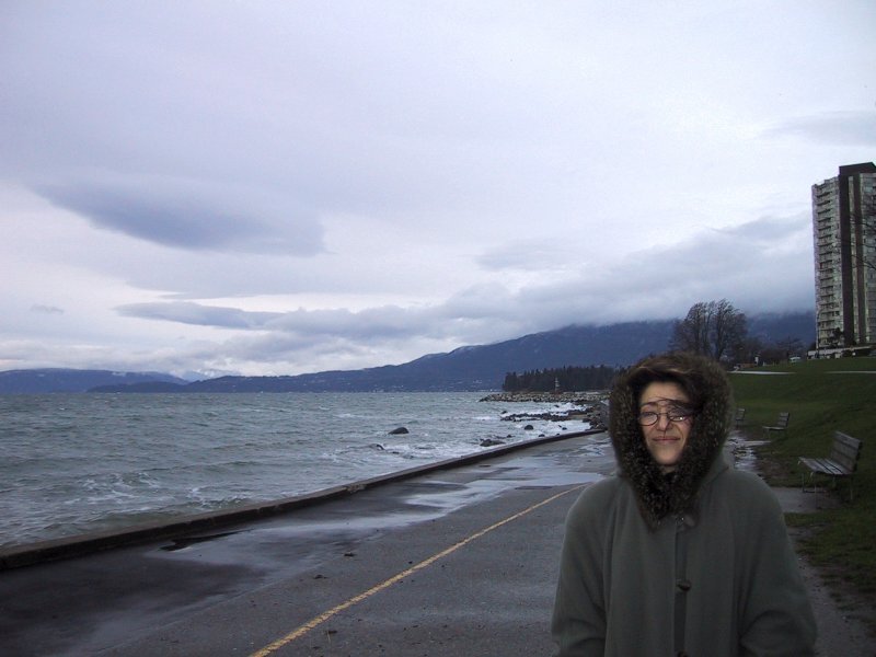 Carole on seawall